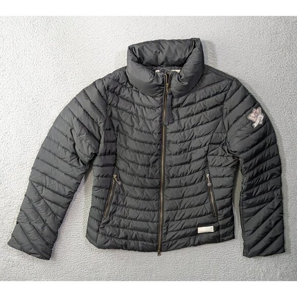 Odd Molly Jackets & Blazers - Odd Molly  851 Downfall Puffer Jacket Size 3 Large Black Full Zip Embroidered
